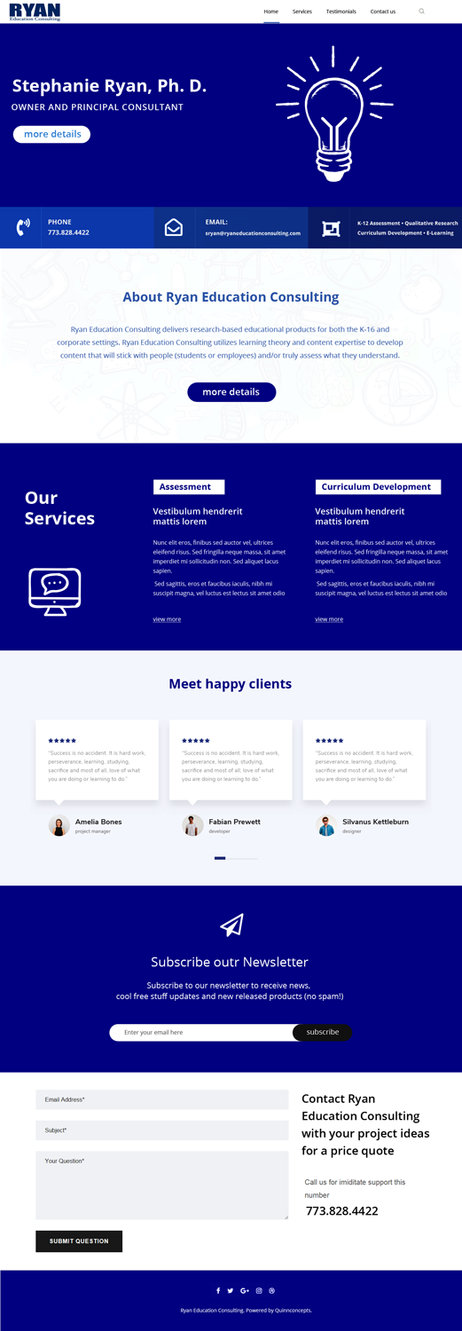 Diseño Web por  Artman para Ryan Education Consulting LLC | Diseño #20193895