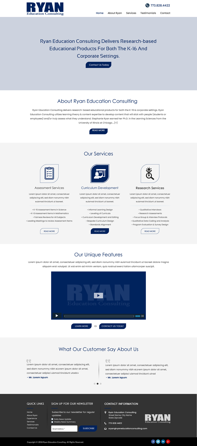 Diseño Web por HarmiDesigning para Ryan Education Consulting LLC | Diseño #20170950