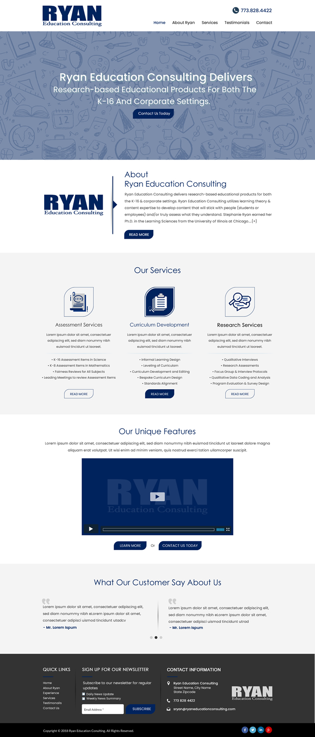 Diseño Web por HarmiDesigning para Ryan Education Consulting LLC | Diseño #20180575