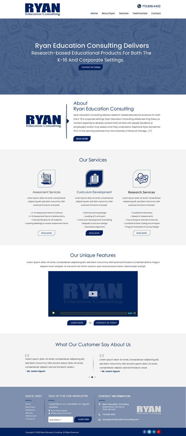 Diseño Web por HarmiDesigning para Ryan Education Consulting LLC | Diseño #20180576