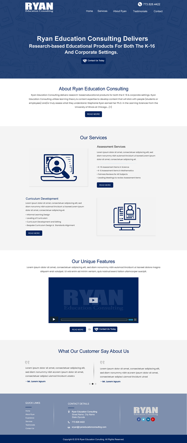 Diseño Web por HarmiDesigning para Ryan Education Consulting LLC | Diseño #20191467