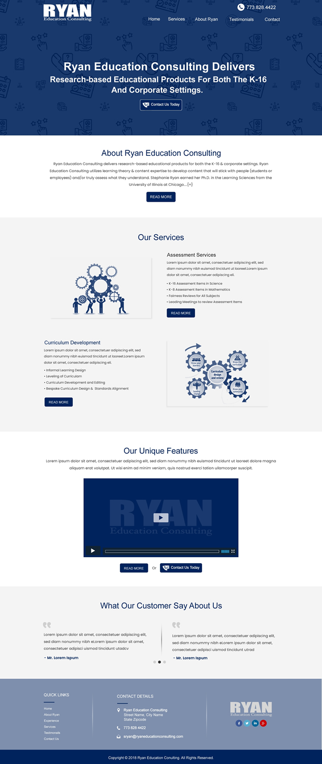 Diseño Web por HarmiDesigning para Ryan Education Consulting LLC | Diseño #20191583