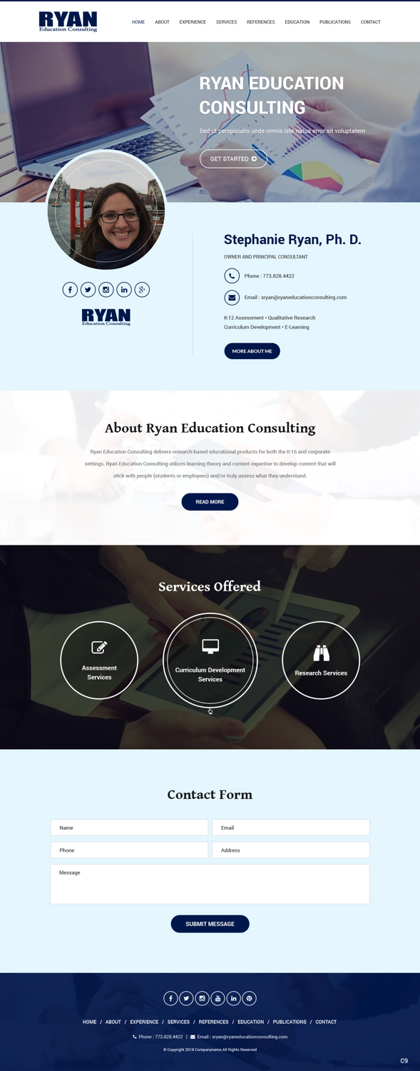 Diseño Web por pb para Ryan Education Consulting LLC | Diseño #20149220