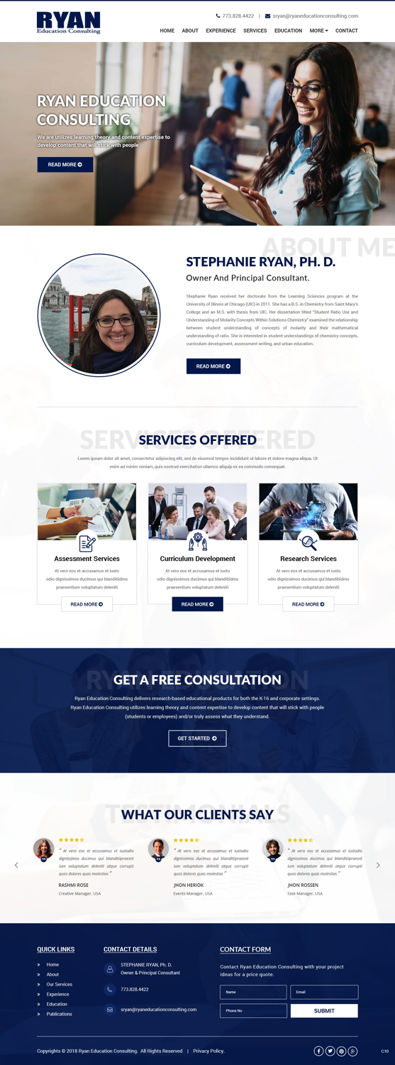 Diseño Web por pb para Ryan Education Consulting LLC | Diseño #20149221
