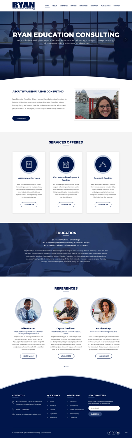 Diseño Web por pb para Ryan Education Consulting LLC | Diseño #20149227