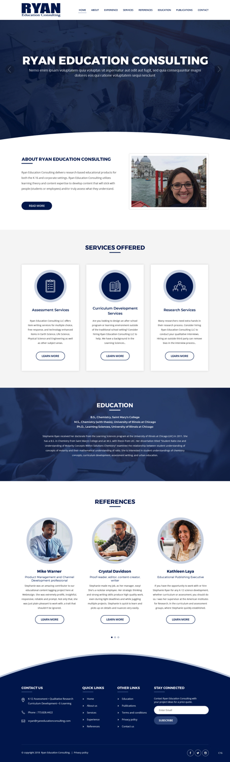 Diseño Web por pb para Ryan Education Consulting LLC | Diseño #20149228