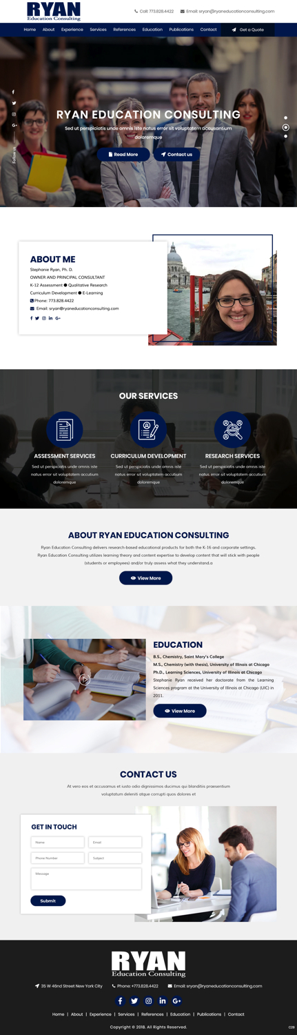 Diseño Web por pb para Ryan Education Consulting LLC | Diseño #20149235