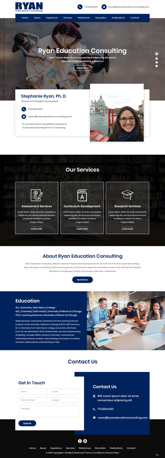 Web Design par pb pour Ryan Education Consulting LLC | Design #20149240