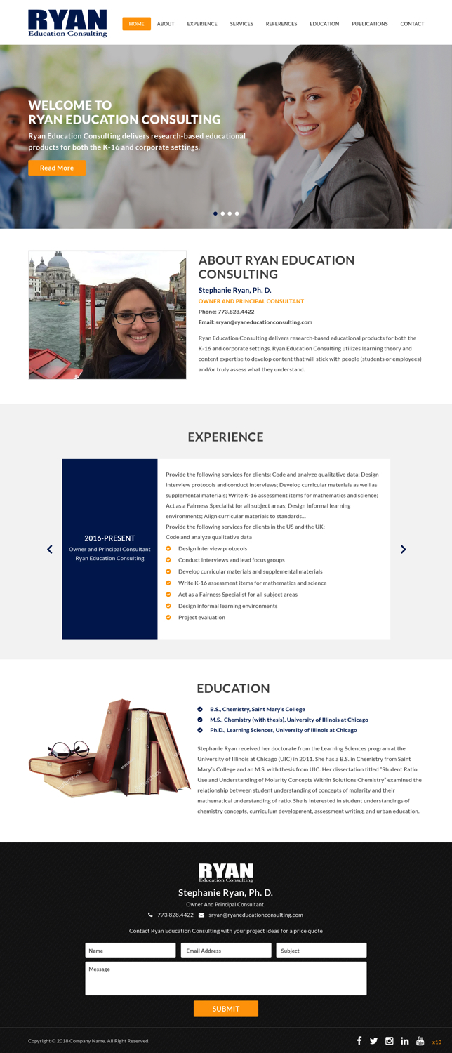 Web Design par pb pour Ryan Education Consulting LLC | Design #20159859