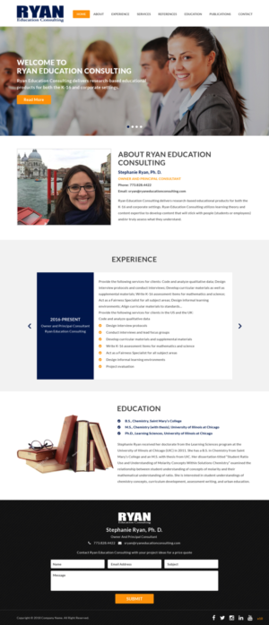 Web Design by pb for Ryan Education Consulting LLC | Design: #20159859