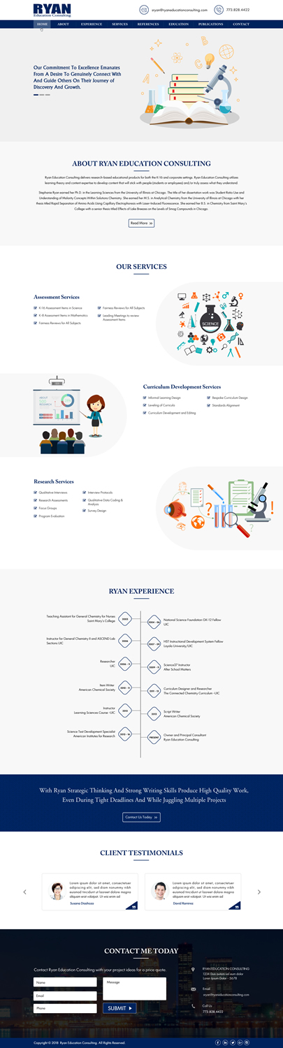 Diseño Web por Sbss para Ryan Education Consulting LLC | Diseño #20147354