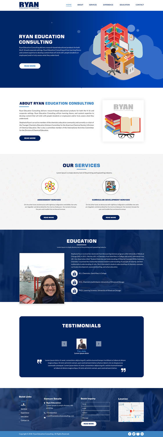Diseño Web por Sbss para Ryan Education Consulting LLC | Diseño #20164827