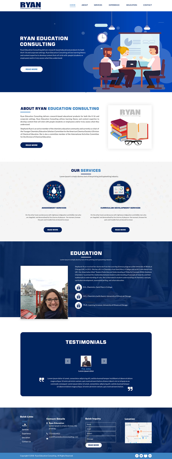 Diseño Web por Sbss para Ryan Education Consulting LLC | Diseño #20164828