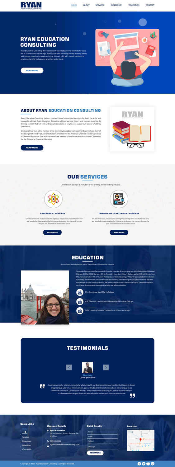Diseño Web por Sbss para Ryan Education Consulting LLC | Diseño #20164829