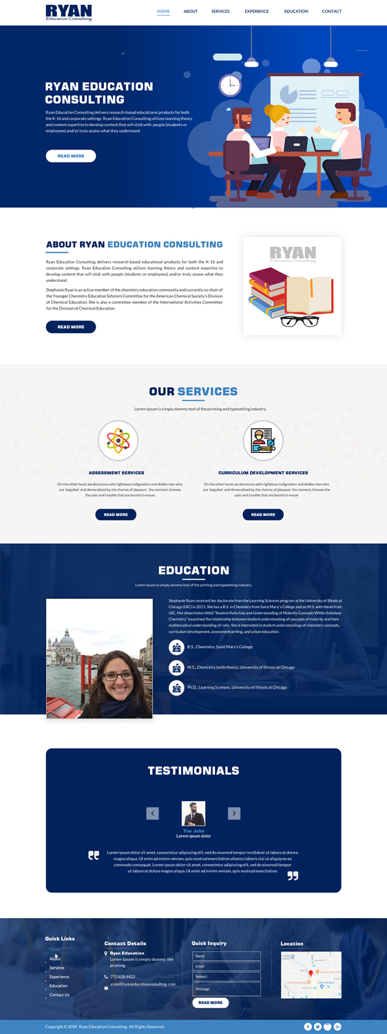 Web Design par Sbss pour Ryan Education Consulting LLC | Design #20164830