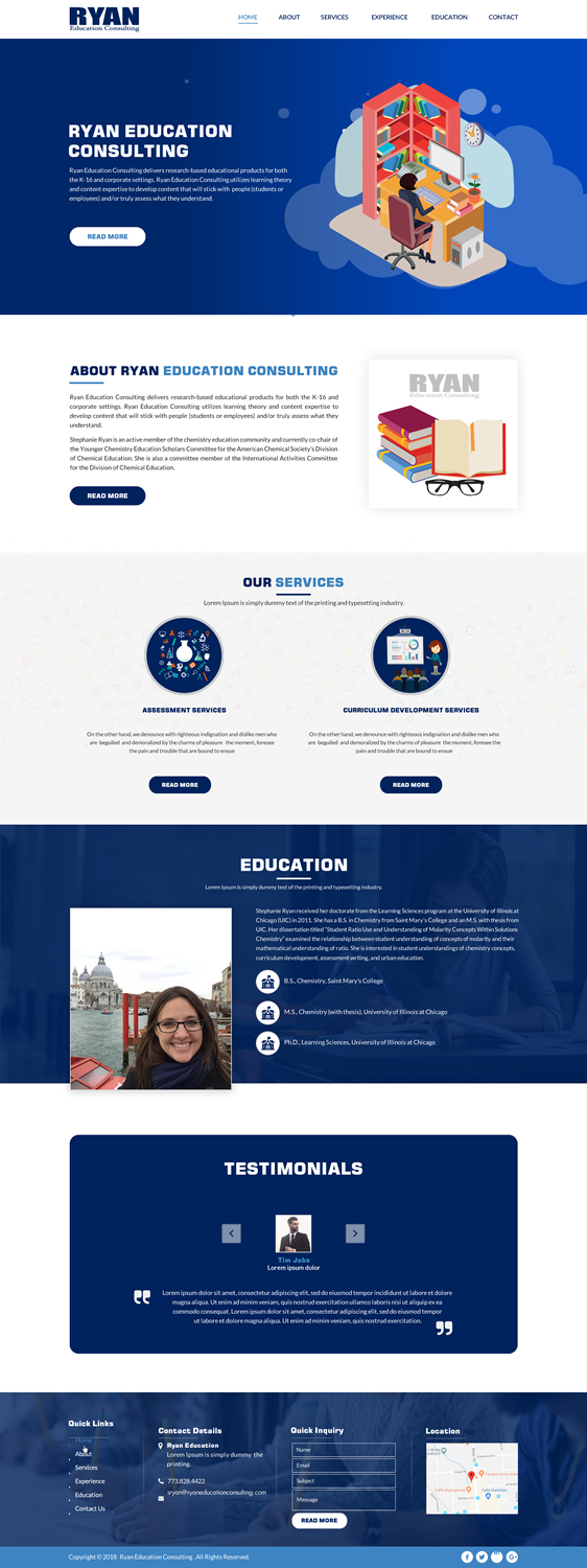 Diseño Web por Sbss para Ryan Education Consulting LLC | Diseño #20164831
