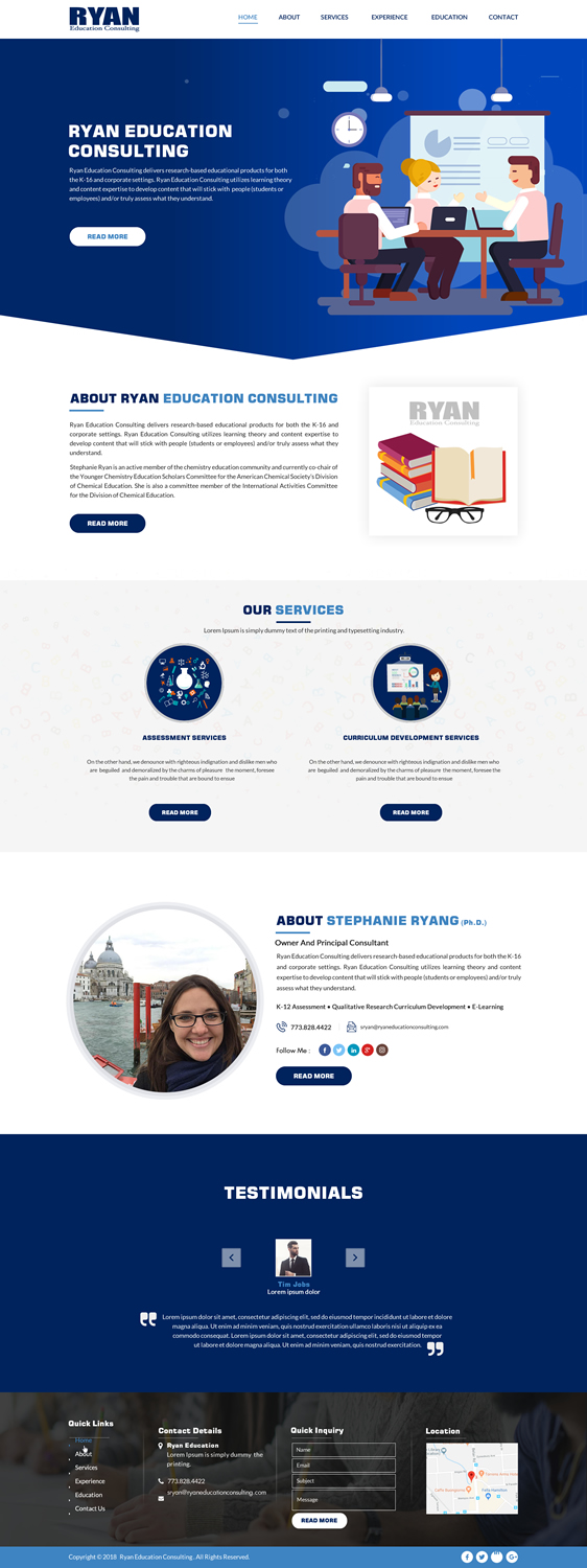 Web Design by Sbss for Ryan Education Consulting LLC | Design #20164837