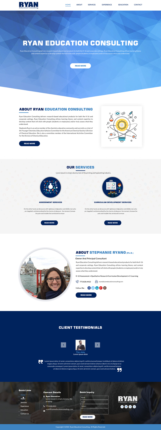 Diseño Web por Sbss para Ryan Education Consulting LLC | Diseño #20182757