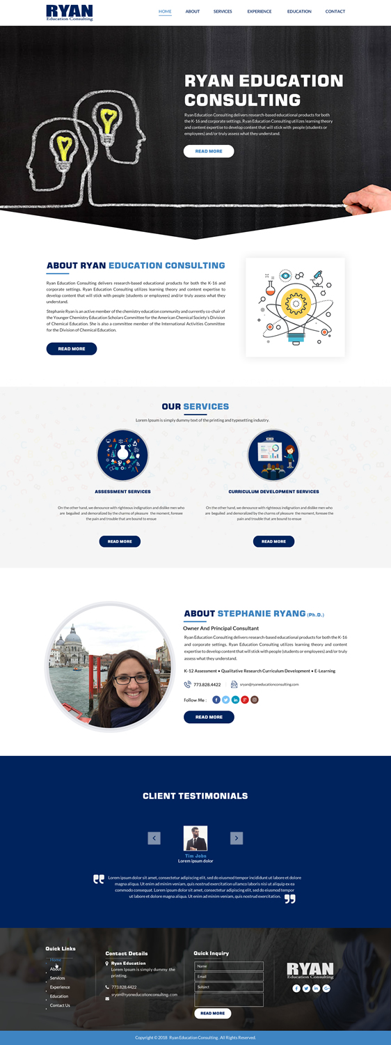 Web Design par Sbss pour Ryan Education Consulting LLC | Design #20182759