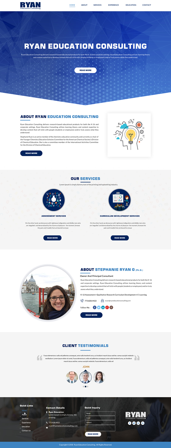 Web Design par Sbss pour Ryan Education Consulting LLC | Design #20183319