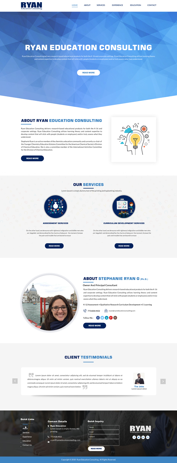 Web Design par Sbss pour Ryan Education Consulting LLC | Design #20183320