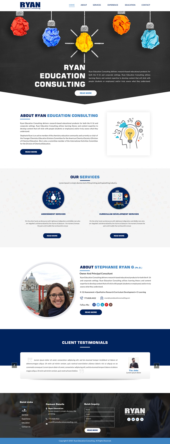 Web Design by Sbss for Ryan Education Consulting LLC | Design: #20183321