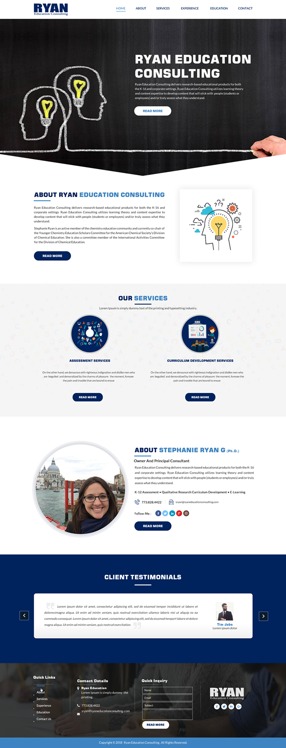 Web Design par Sbss pour Ryan Education Consulting LLC | Design #20183322