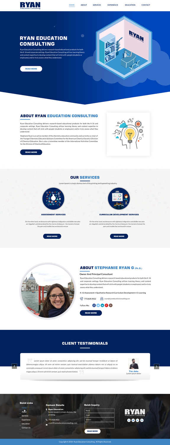 Web Design by Sbss for Ryan Education Consulting LLC | Design #20183349