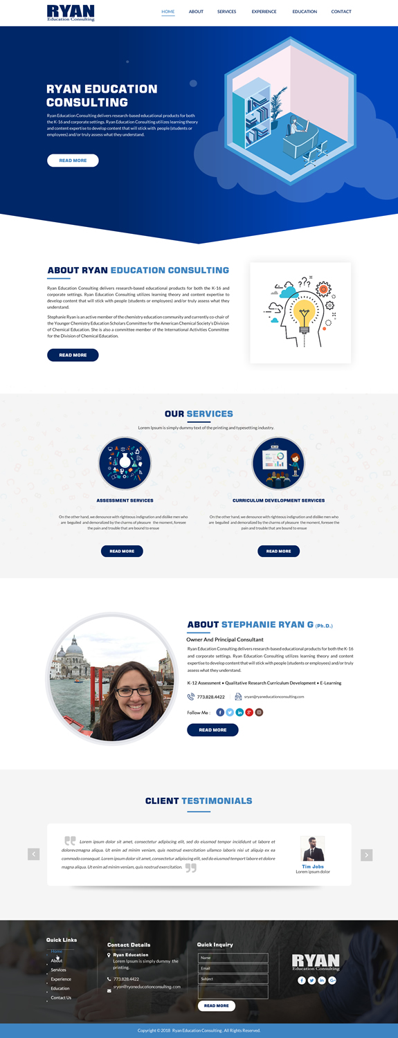 Web Design par Sbss pour Ryan Education Consulting LLC | Design #20183350