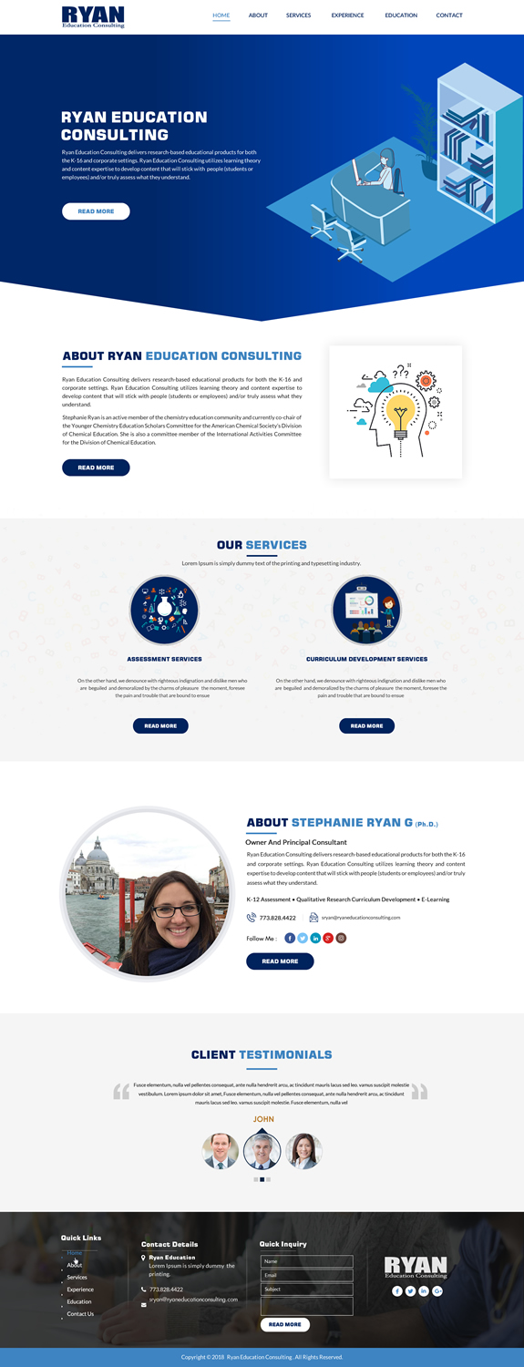 Web Design par Sbss pour Ryan Education Consulting LLC | Design #20183351