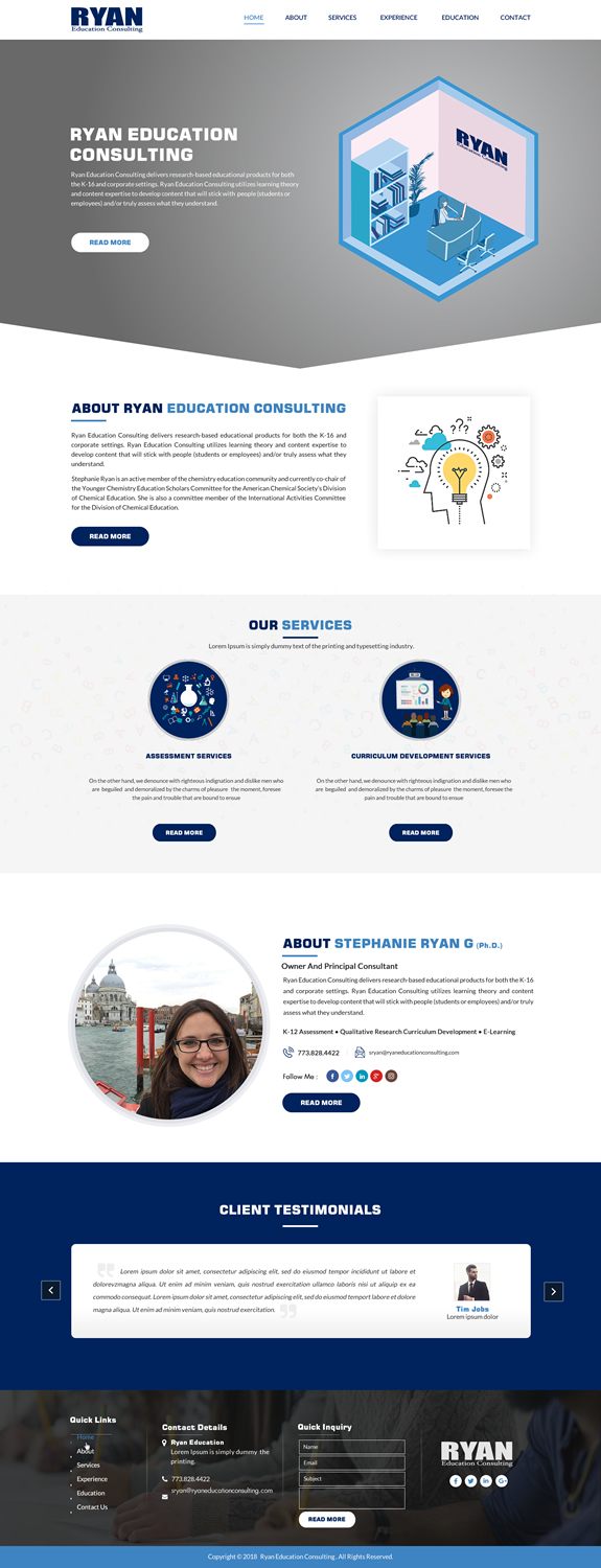 Web Design by Sbss for Ryan Education Consulting LLC | Design #20183352