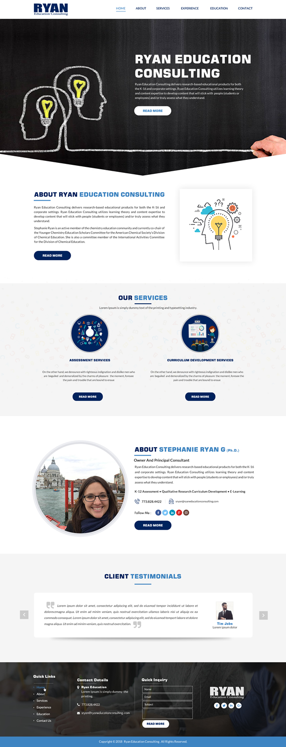 Web Design par Sbss pour Ryan Education Consulting LLC | Design #20186673