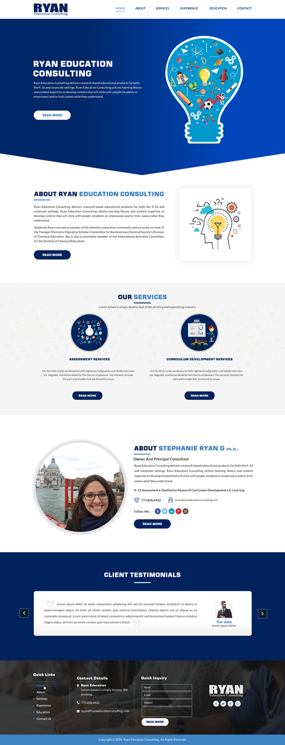Web Design par Sbss pour Ryan Education Consulting LLC | Design #20186674