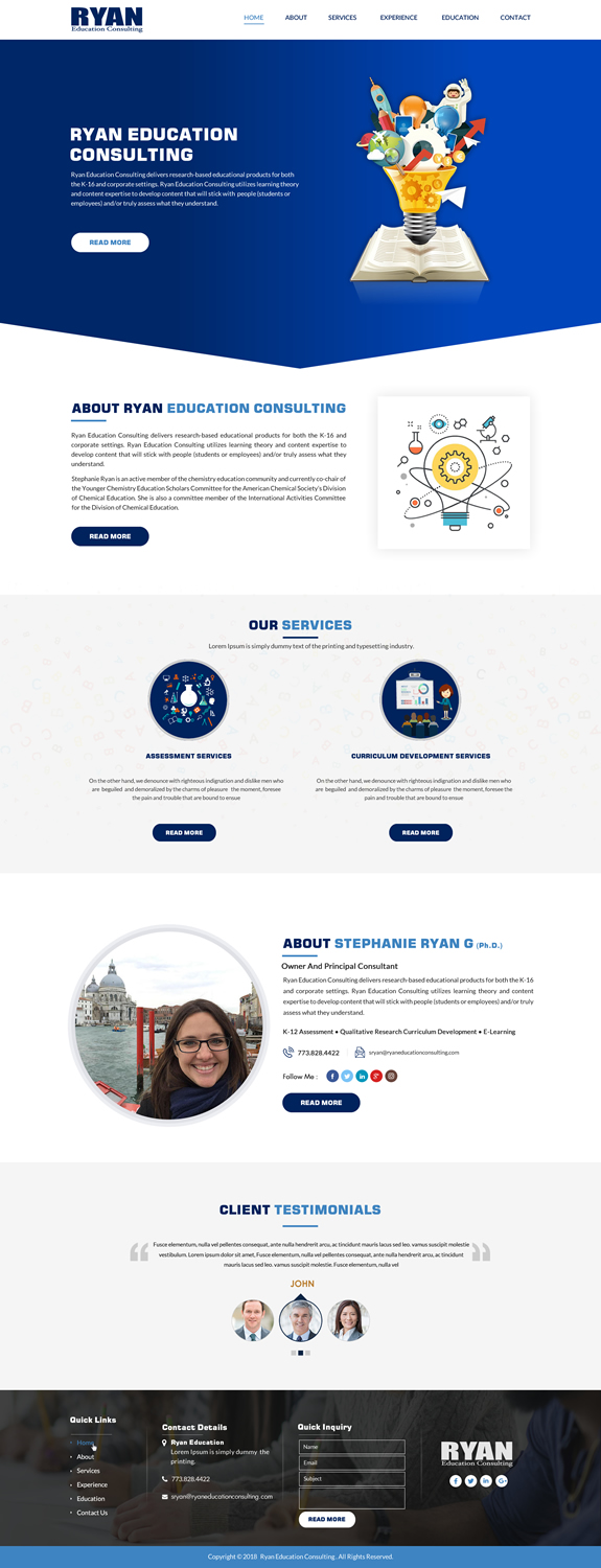 Web Design par Sbss pour Ryan Education Consulting LLC | Design #20186676