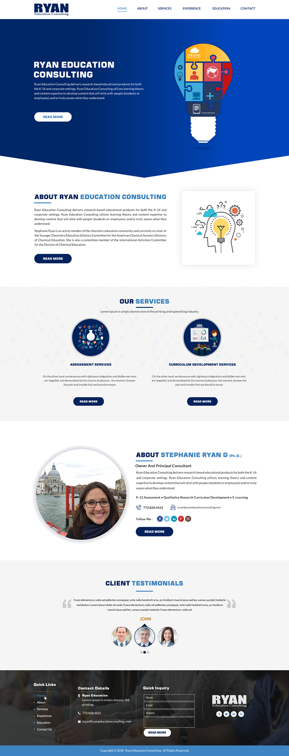 Web Design par Sbss pour Ryan Education Consulting LLC | Design #20186679