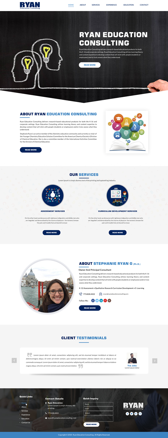 Web Design by Sbss for Ryan Education Consulting LLC | Design #20197106