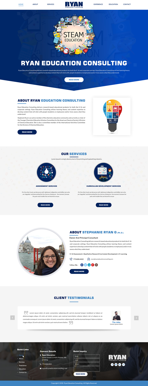 Web Design par Sbss pour Ryan Education Consulting LLC | Design #20197107
