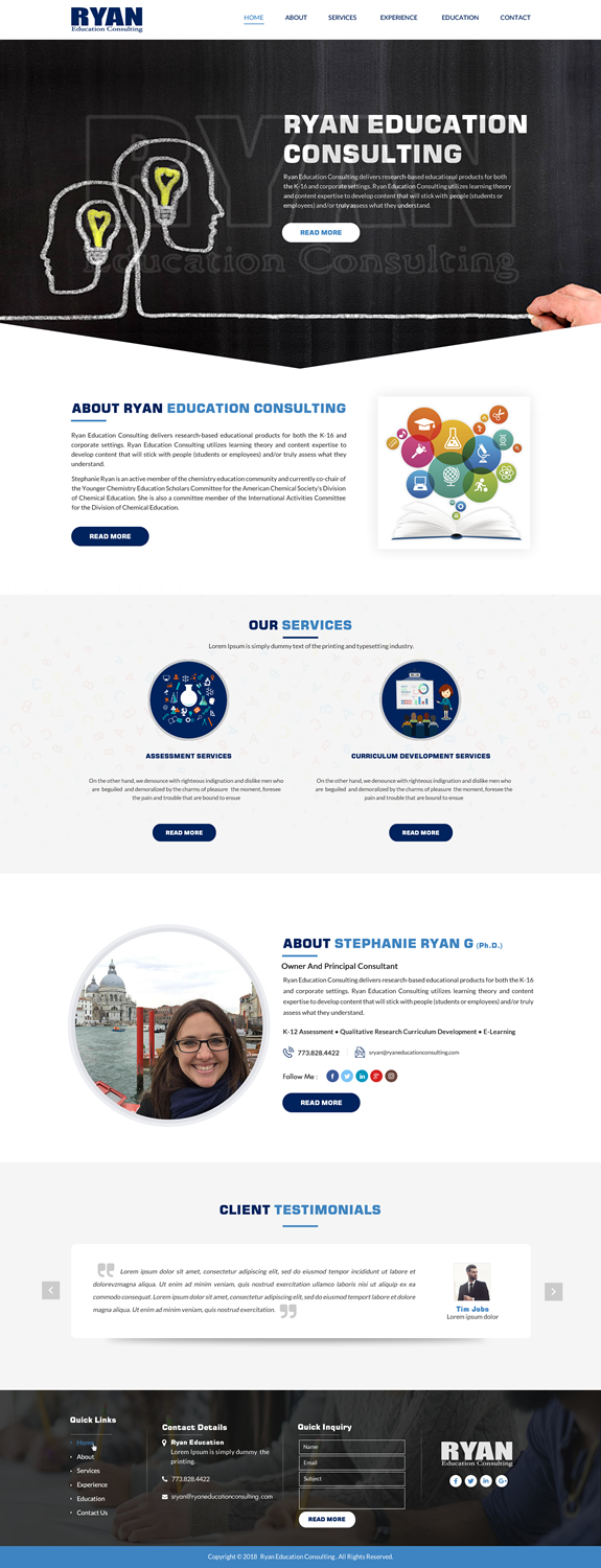 Web Design par Sbss pour Ryan Education Consulting LLC | Design #20203455
