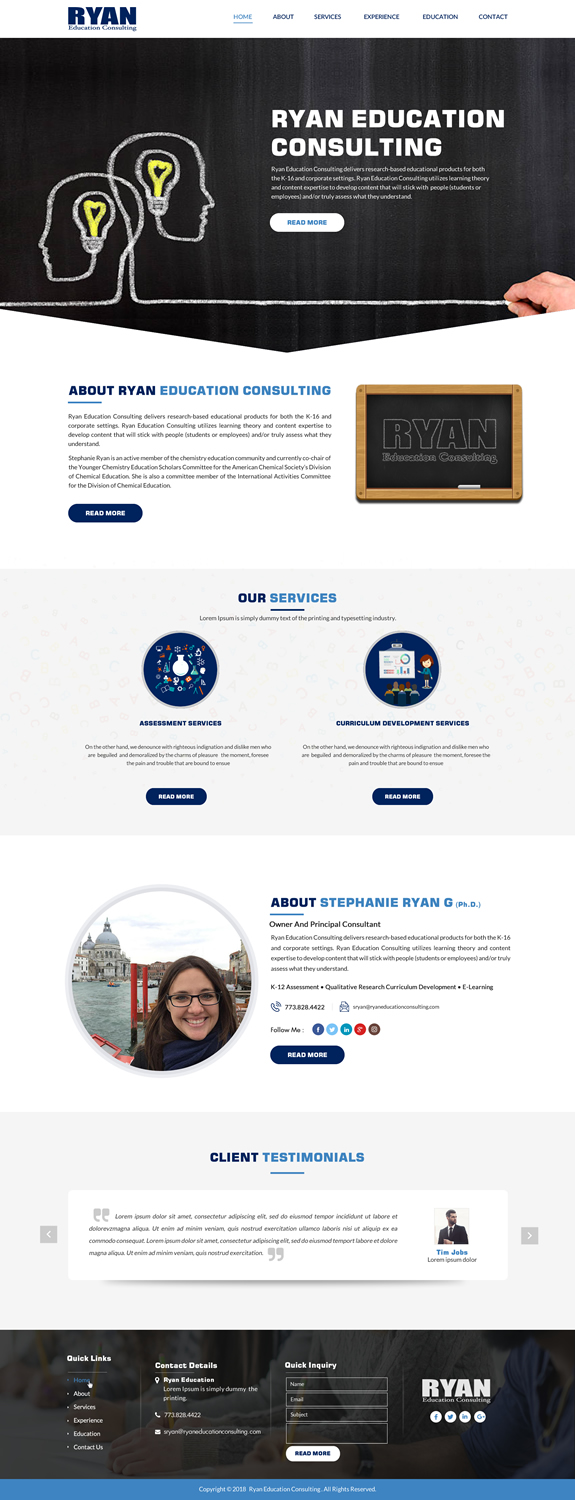 Web Design par Sbss pour Ryan Education Consulting LLC | Design #20206978