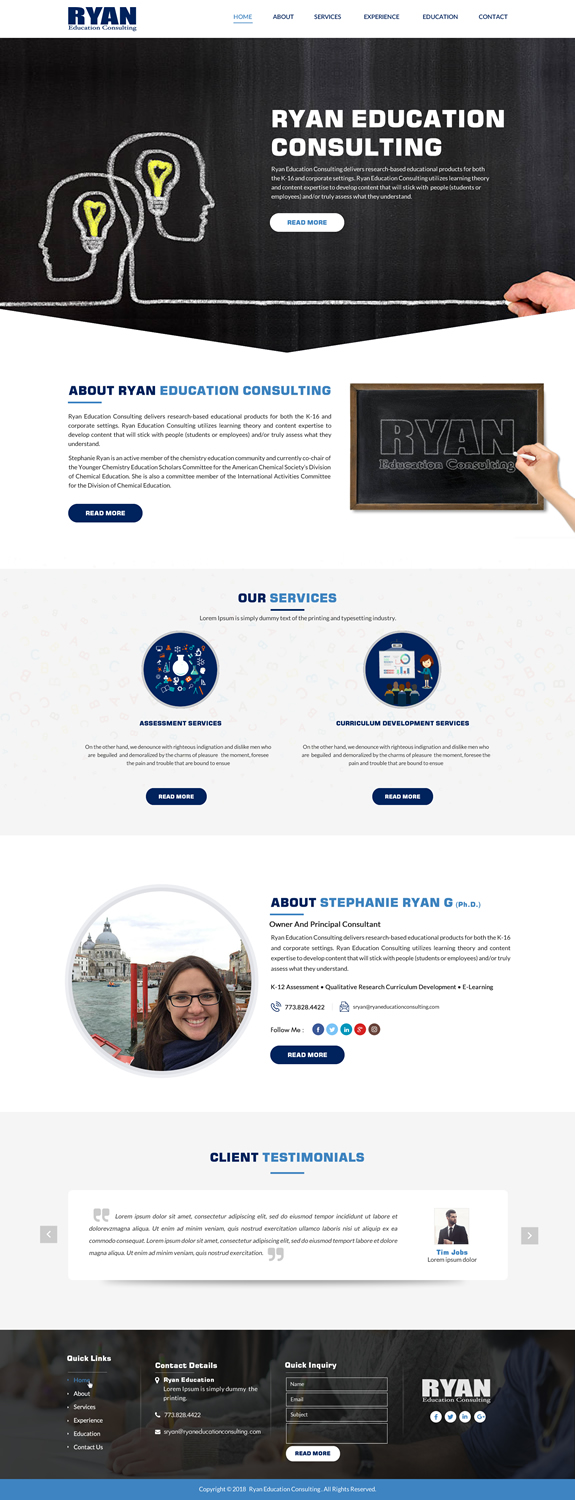 Web Design par Sbss pour Ryan Education Consulting LLC | Design #20206980