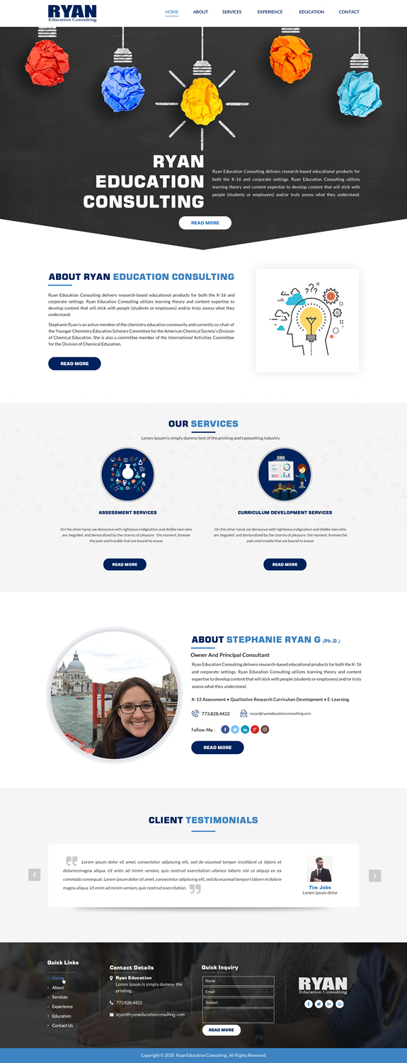 Web Design par Sbss pour Ryan Education Consulting LLC | Design #20262479