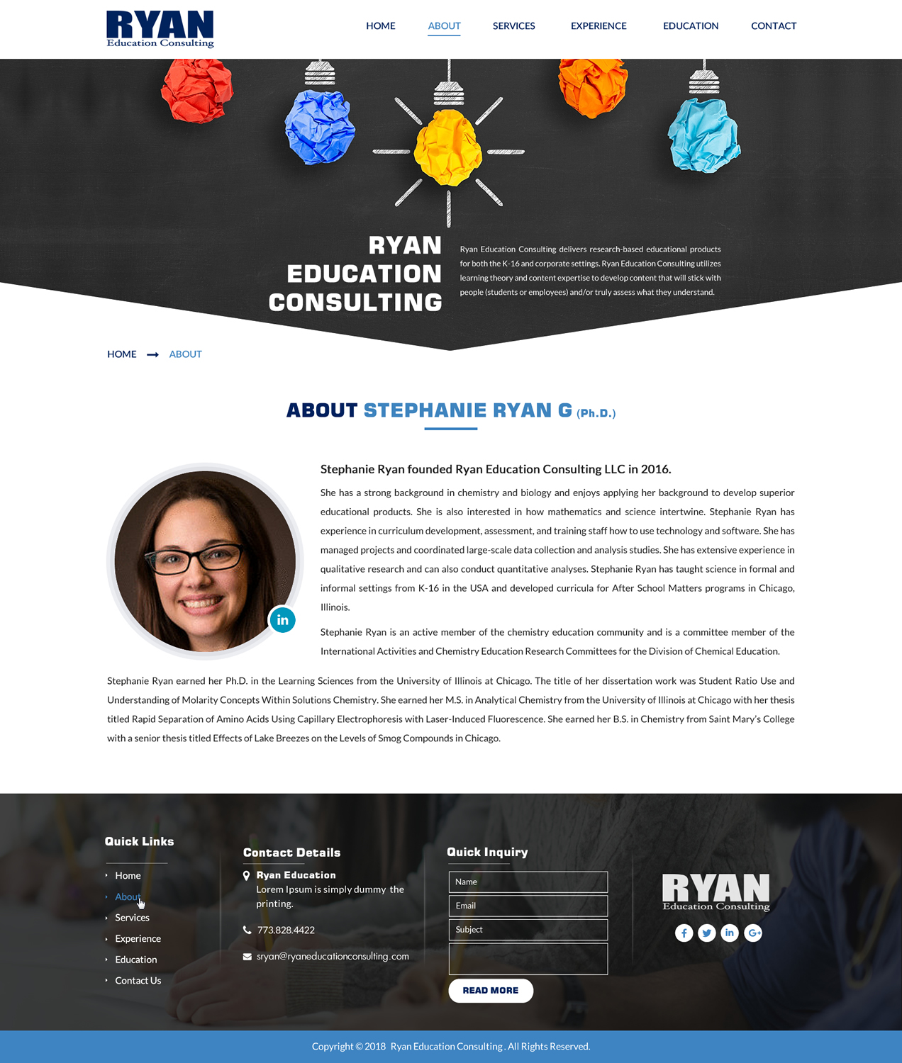 Web Design par Sbss pour Ryan Education Consulting LLC | Design #20332872