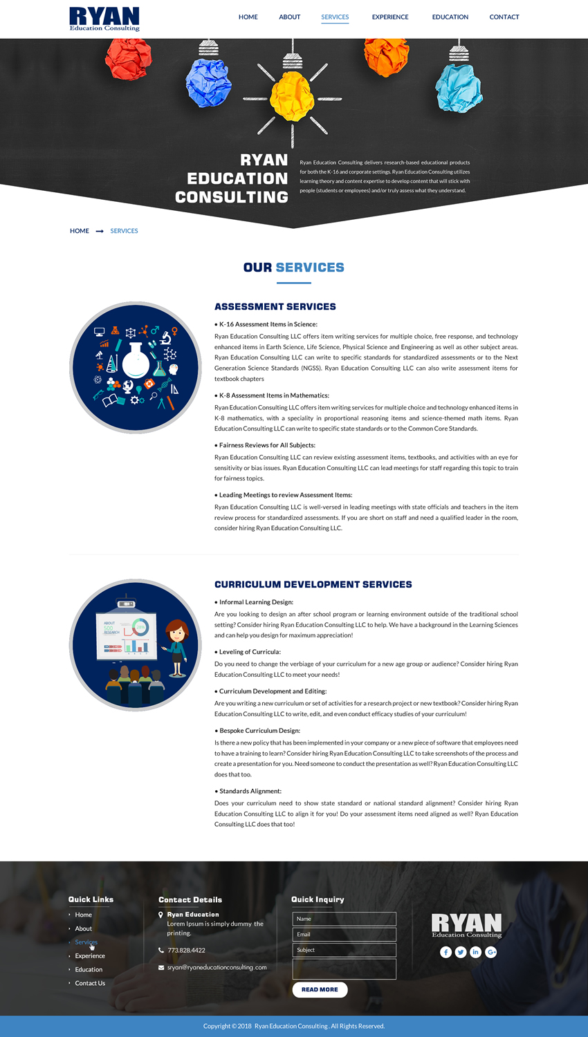 Web Design par Sbss pour Ryan Education Consulting LLC | Design #20332879