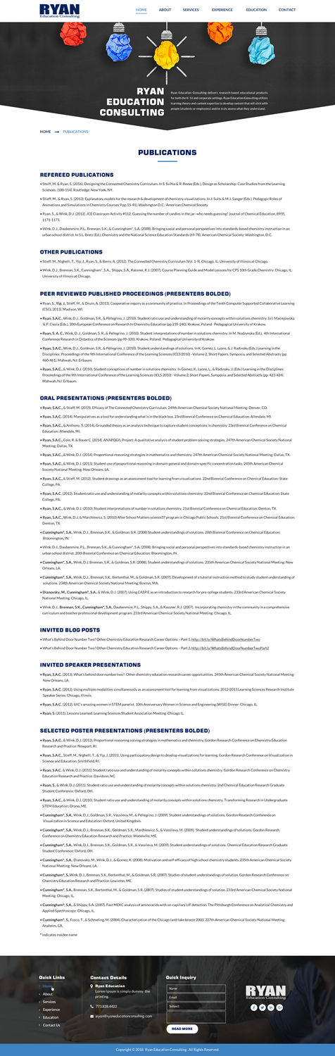 Diseño Web por Sbss para Ryan Education Consulting LLC | Diseño #20332883