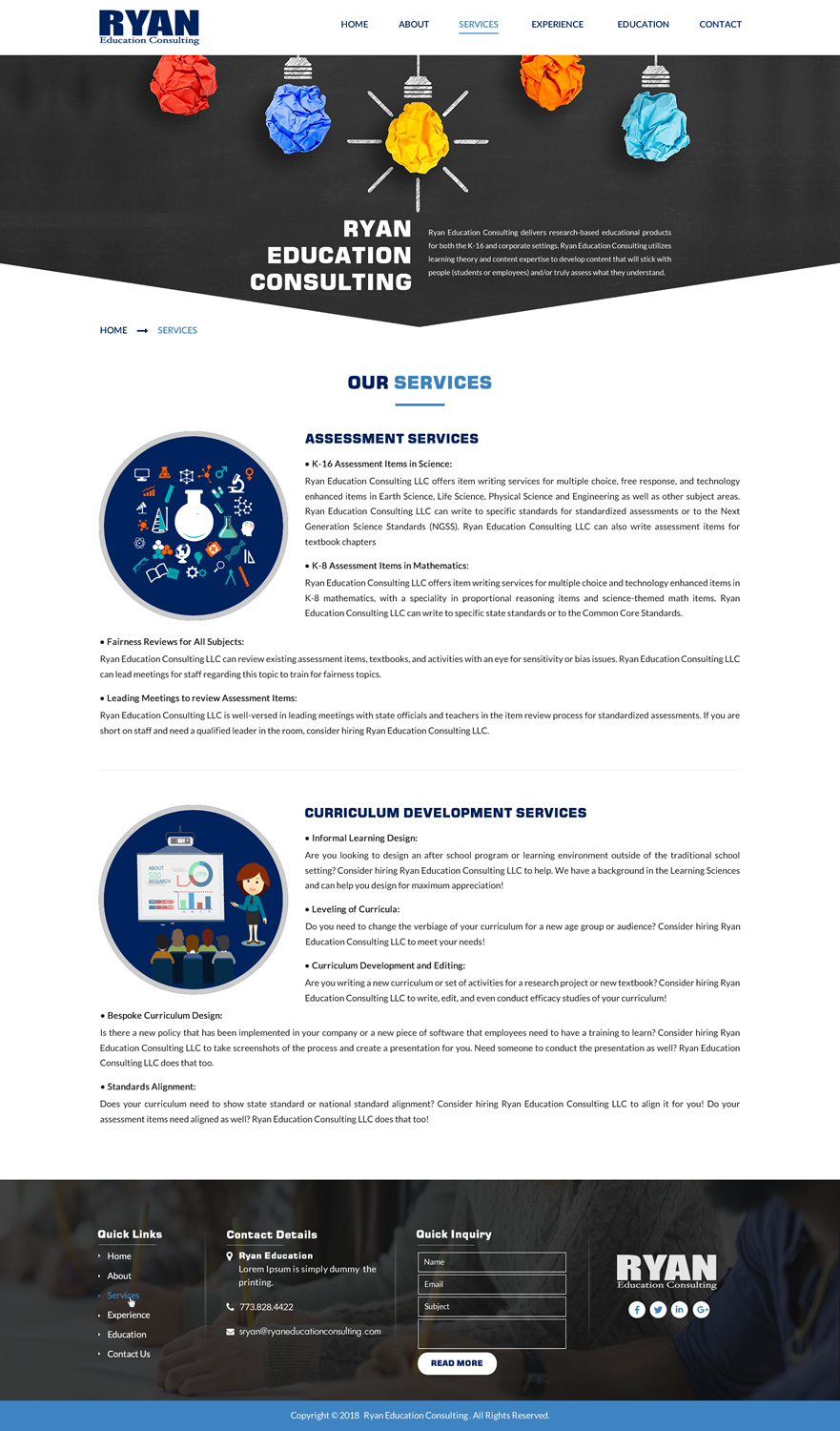 Web Design par Sbss pour Ryan Education Consulting LLC | Design #20332889