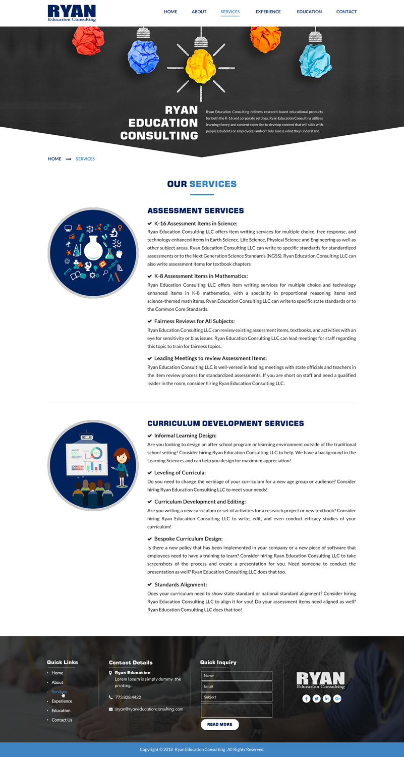 Web Design par Sbss pour Ryan Education Consulting LLC | Design #20342427