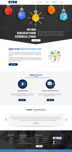 Web Design by Sbss for Ryan Education Consulting LLC | Design: #20388491