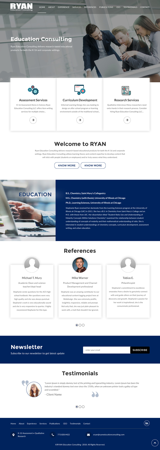 Diseño Web por rightway para Ryan Education Consulting LLC | Diseño #20147944