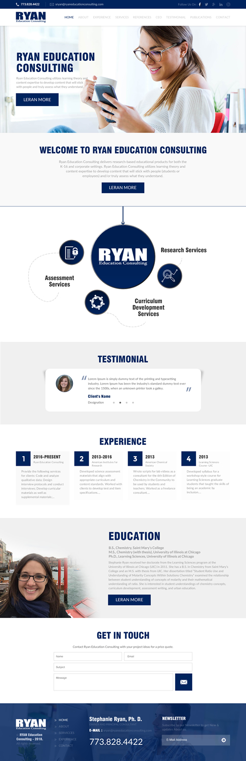 Diseño Web por rightway para Ryan Education Consulting LLC | Diseño #20147947