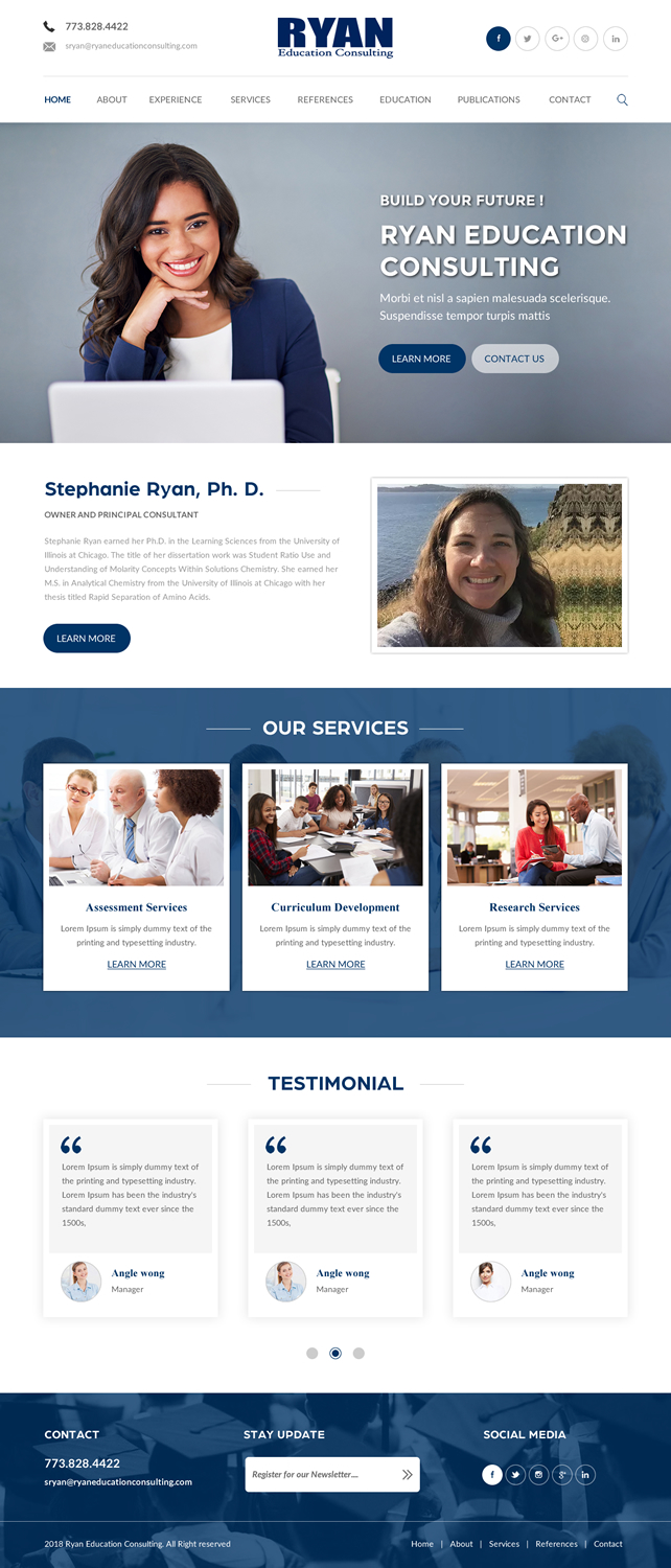 Diseño Web por rightway para Ryan Education Consulting LLC | Diseño #20147954